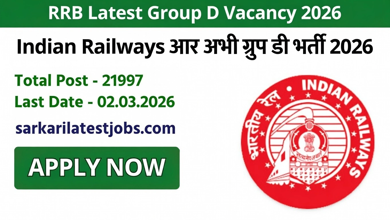 RRB Latest Group D Vacancy 2026 total post 21997 Online
